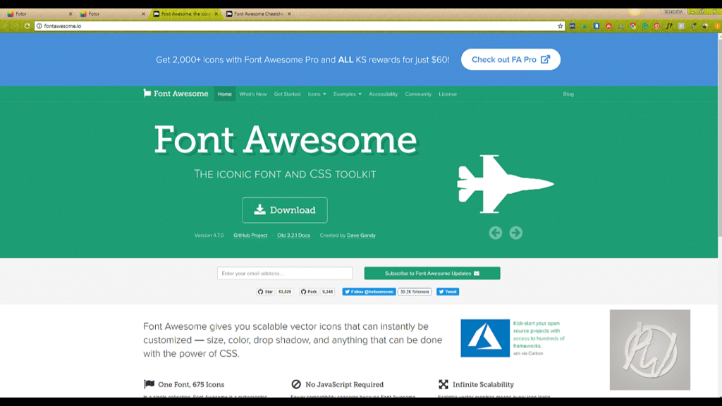 font awesome main page