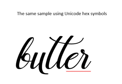 Find hidden letters using Unicode hex