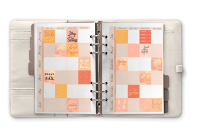 Free planner stickers displayed in planner