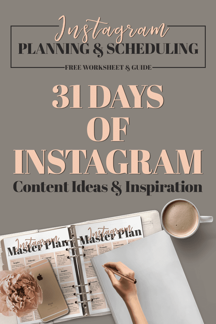 How to schedule Instagram posts The 31 days of Instagram content planner is a free printable planner for social media posts. Download the Instagram planner free template to enhance your Instagram feed with things that matter to your brand and most importantly your followers! Don't stay stuck with the same old content everyone else is using make it your own!
