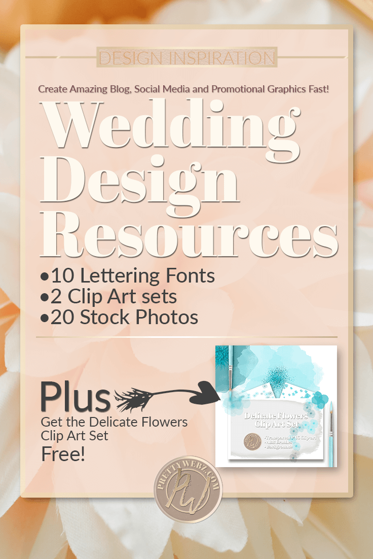 10 lettering fonts, over 40 stock photos, and two amazing clip art sets all free for commercial use. Weddings are the theme of this resource roundup but these sets and lettering fonts are perfect for any elegant design. 