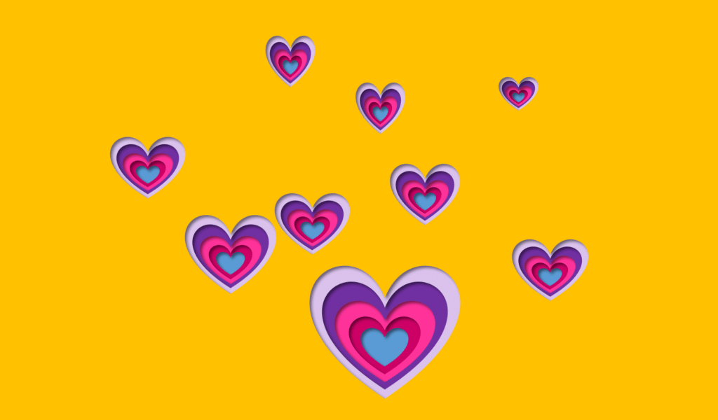 paper cut out effect example hearts