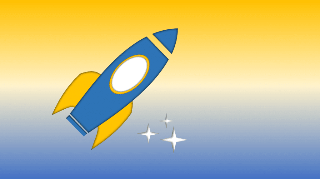 paper cut out effect example rocket