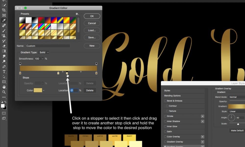 Gold Color Code How To Make Gold Font Photoshop Effects Prettywebz Media Business Templates Graphics