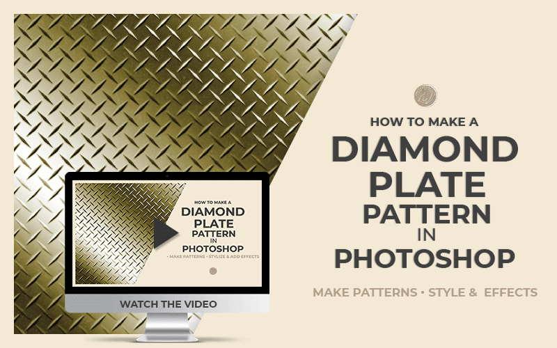 Diamond plate pattern example with title as text overlay