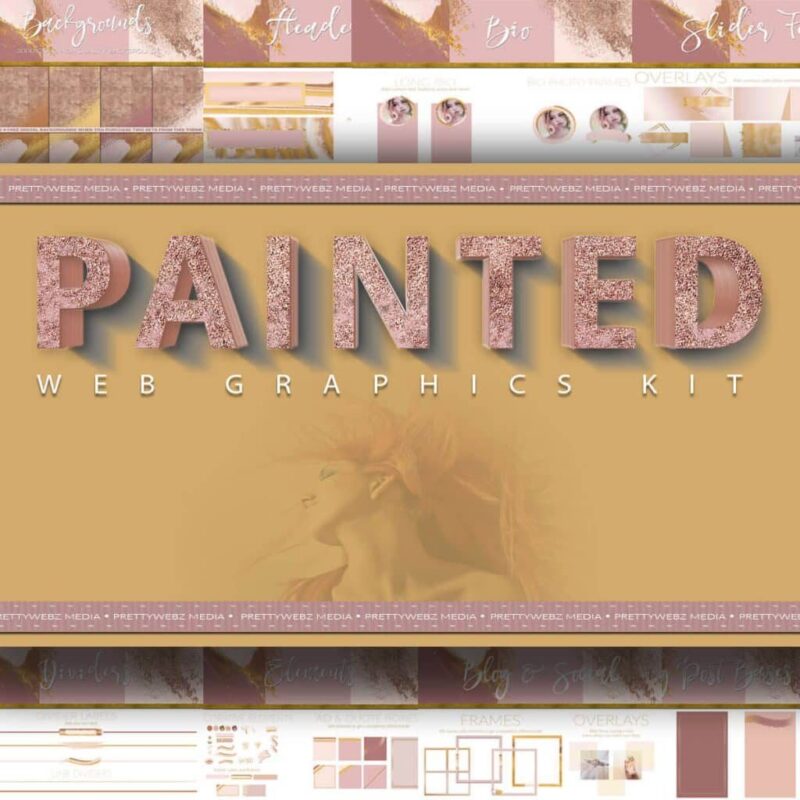 Painted Pink Web Graphics Kit