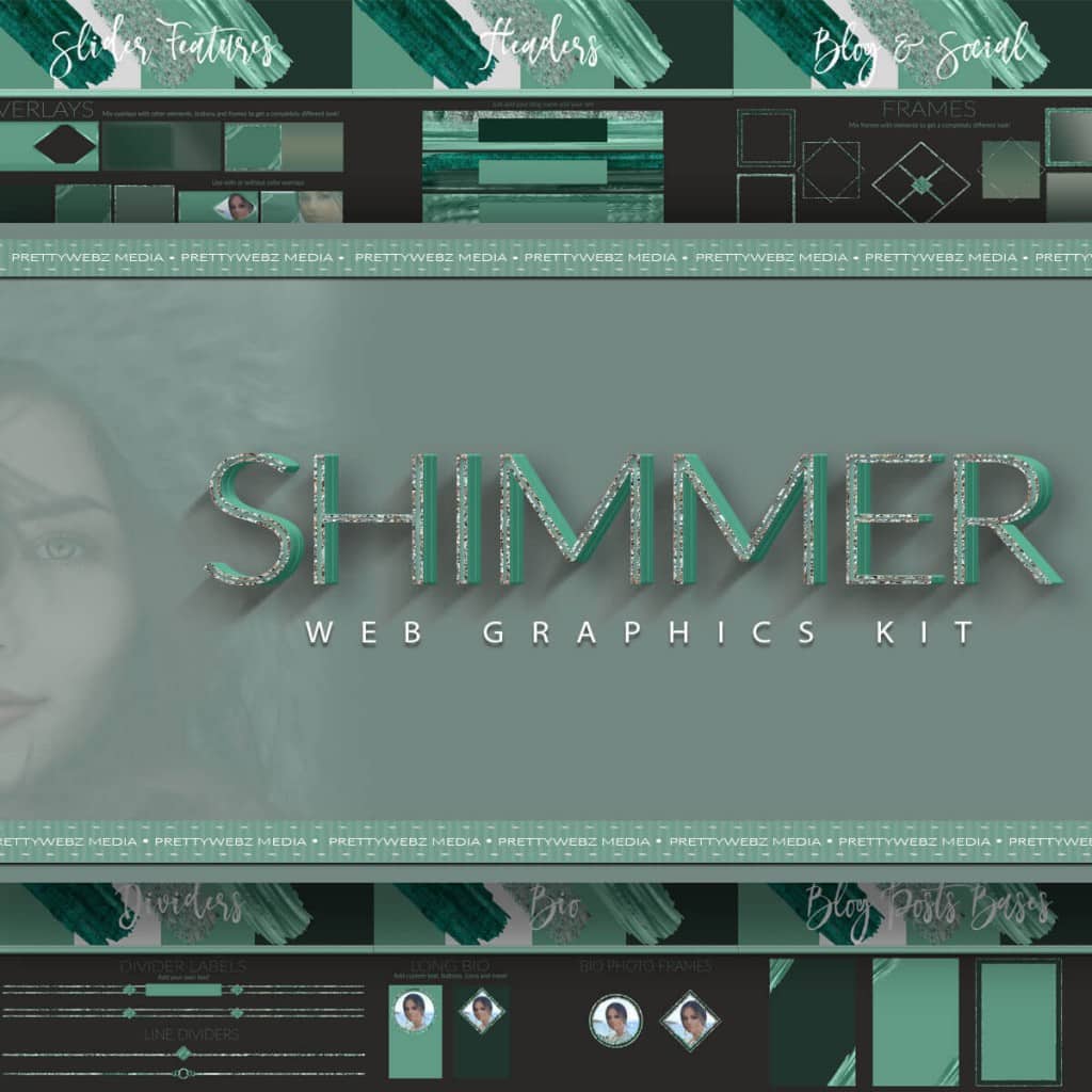 Shimmer (green) web graphics kit