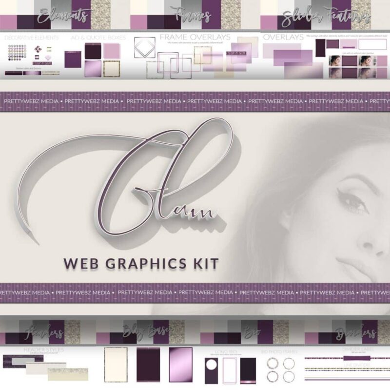 Glam Purple web graphics kit