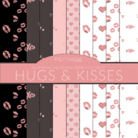 Hugs & Kisses Digital Papers 10 Pack
