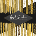 Gold Brush Strokes Clip Art Set