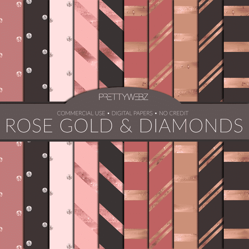 Rose Gold & Diamonds Digital Papers