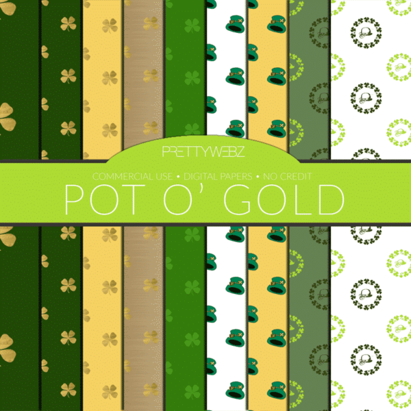 Pot O' Gold Digital Paper 10 Pack