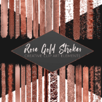 Rose Gold Brush Strokes Clip Art Set