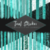 Teal Metallic brush strokes