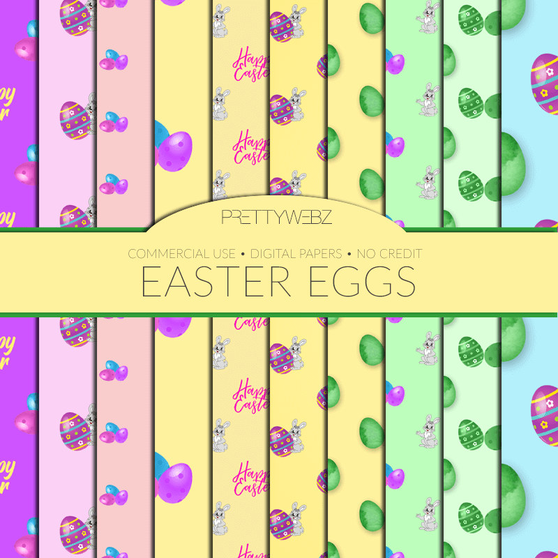 Easter Eggs Digital Paper 10 Pack