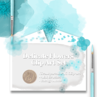 Delicate Flowers Clip Art Set