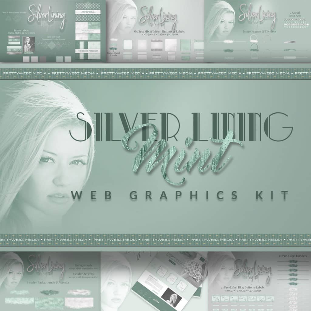 Silver Lining - Mint Web Graphics Kit