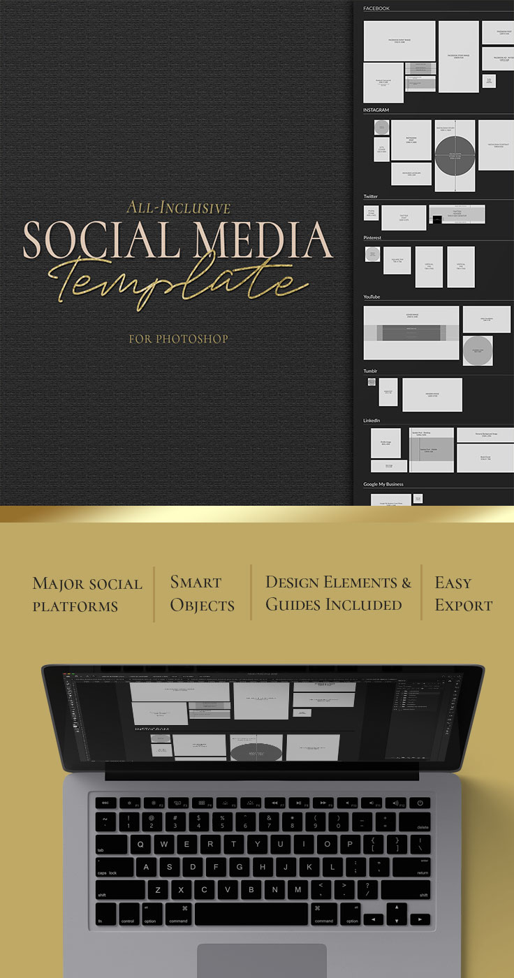 social media template for Photoshop