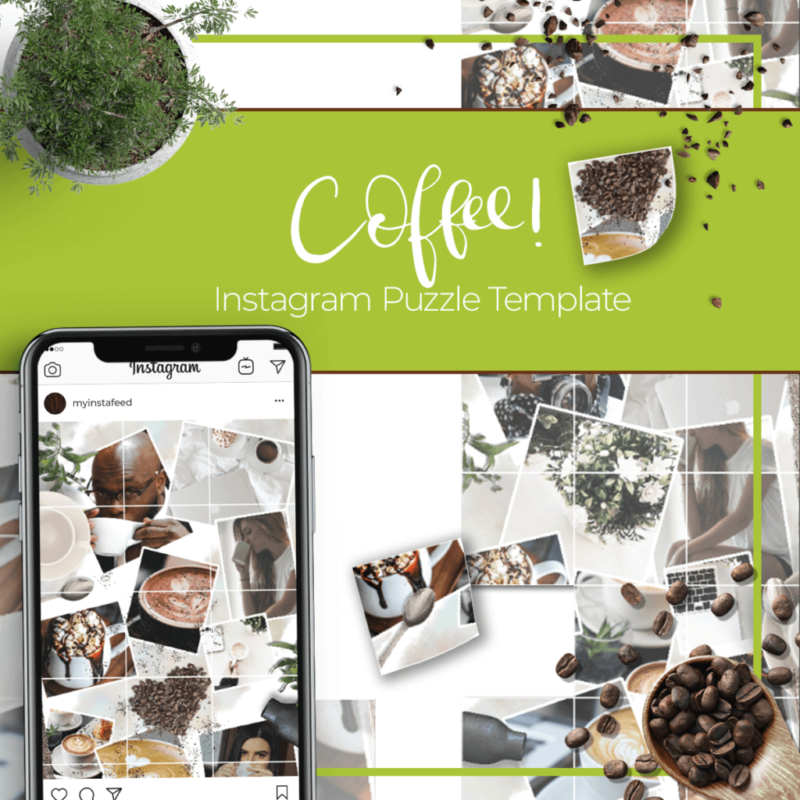 Instagram Puzzle Grid Template - Coffee!