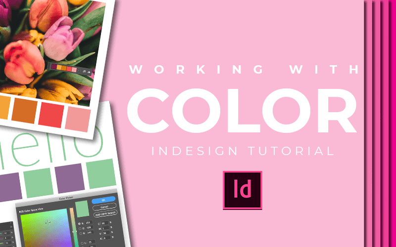 working with color in InDesign with images of color swatches