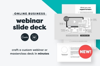 webinar slide deck design for canva and InDesign