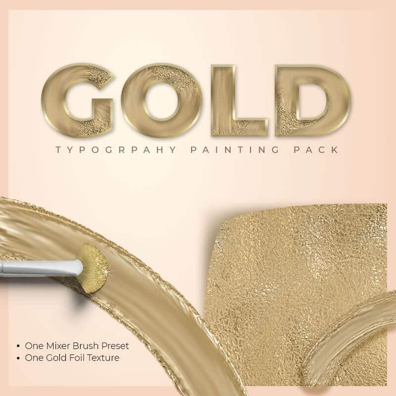 Golden color Paint texture kit