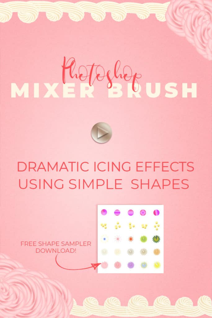Photoshop mixer brush icing effect with text overlay and freebie mockup
