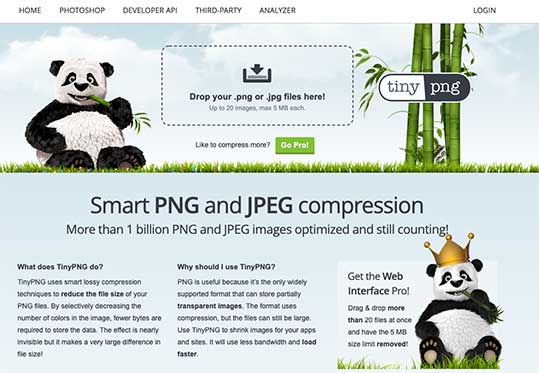 Choosing images and optimizing them with online tools like TinyPNG