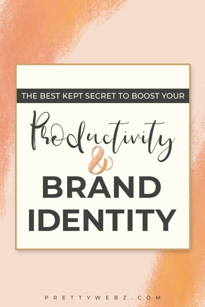 Design templates for Productivity and brand identity Text overlay: the best kept secret to boost your productivity and brand identity over pink and orange background