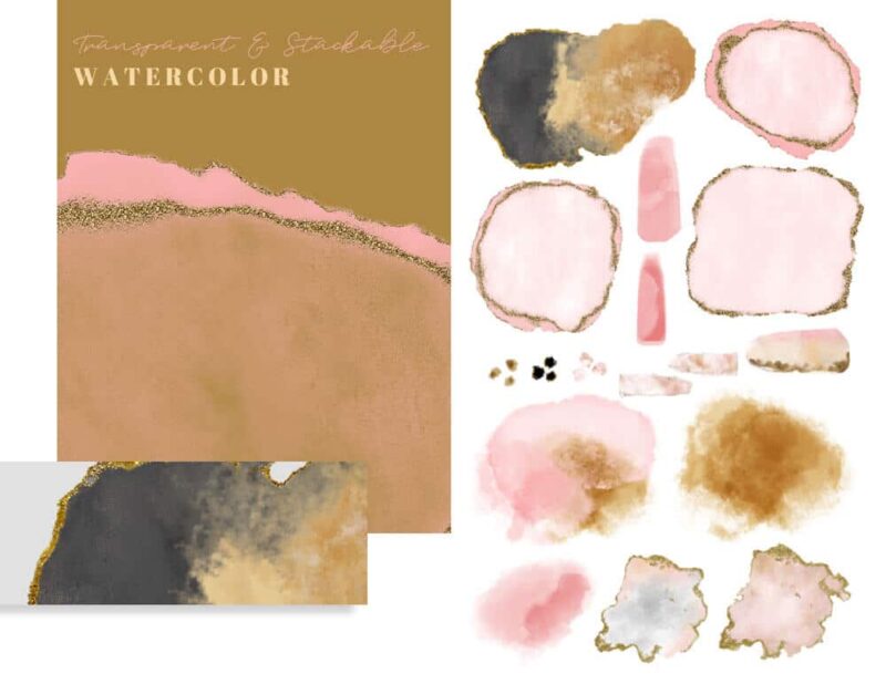 Abstract Design kit watercolor