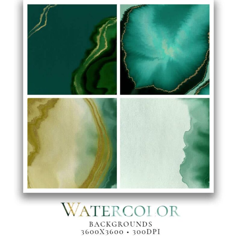 Watercolor blue and green 3