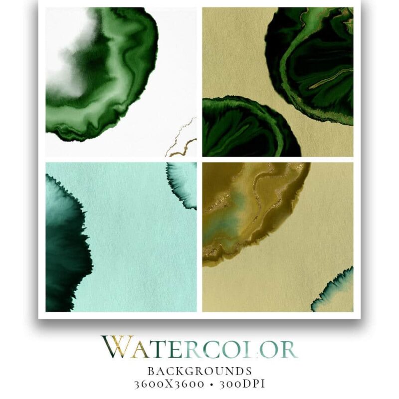 Watercolor blue and green 5