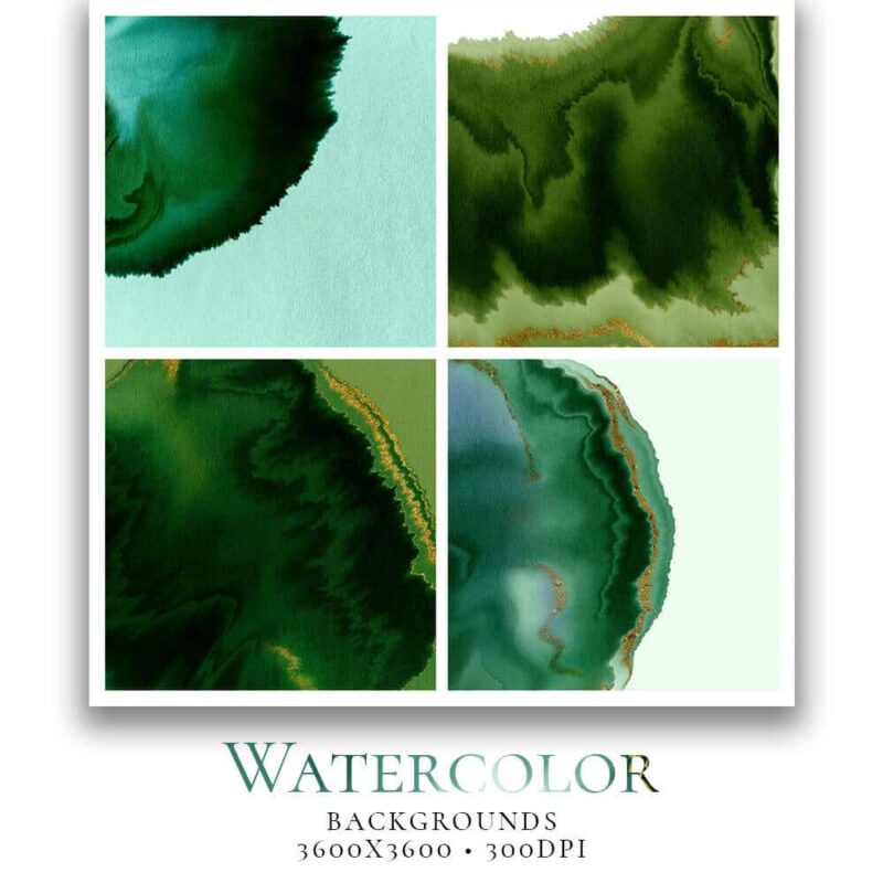 Watercolor blue and green 6