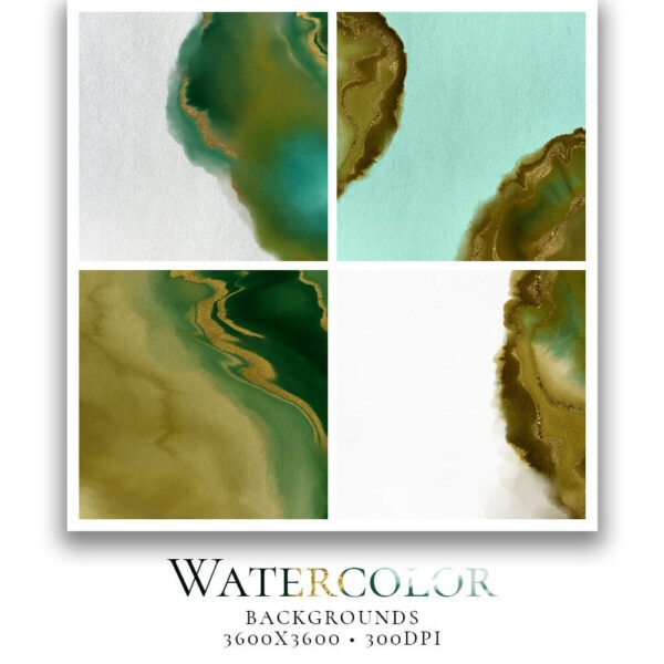 Watercolor blue green kit 7