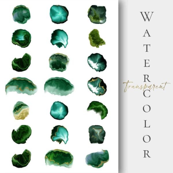 Watercolor blue green kit 10