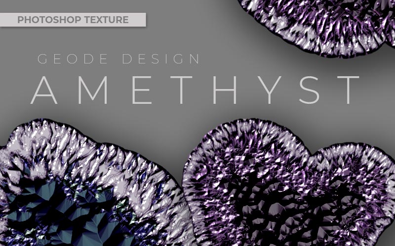 amethyst crystal geode design in photoshop