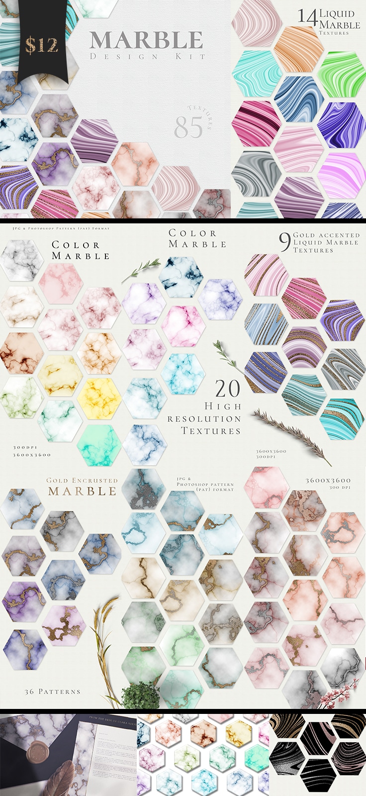 Marble texture kit overview 