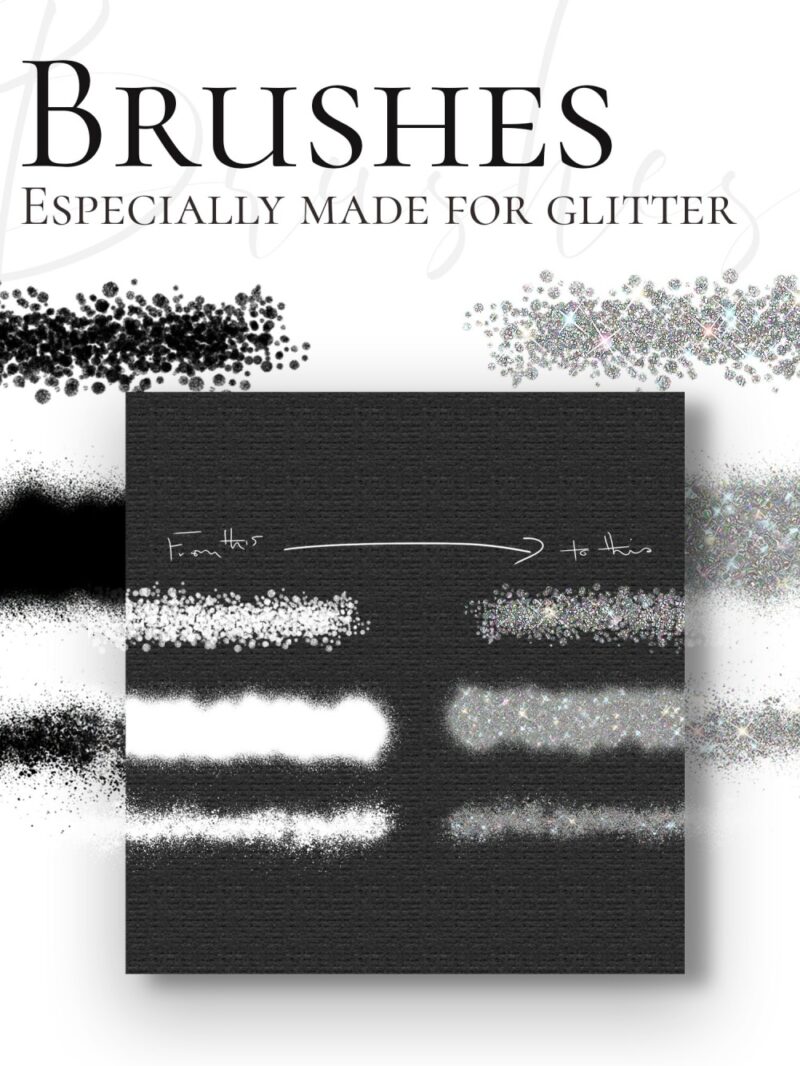 Photoshop glitter brush before and after