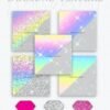 Diamond glitter transparent overlays shows over pastel rainbow gradient background