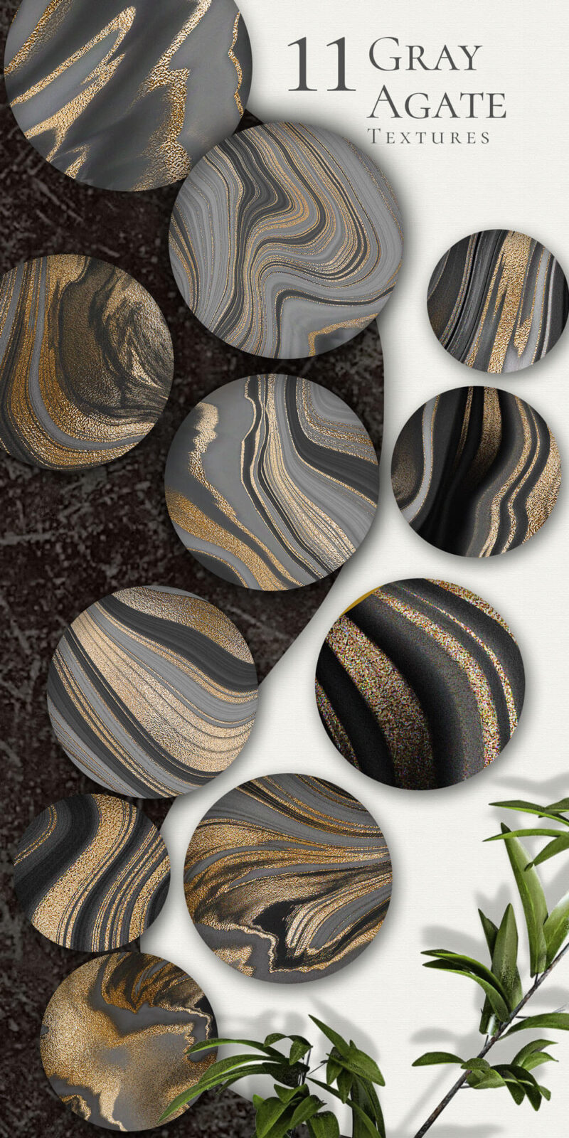Agate textures gray