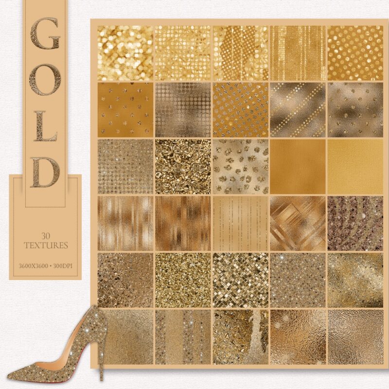 Allure glitter and metallic textures - gold