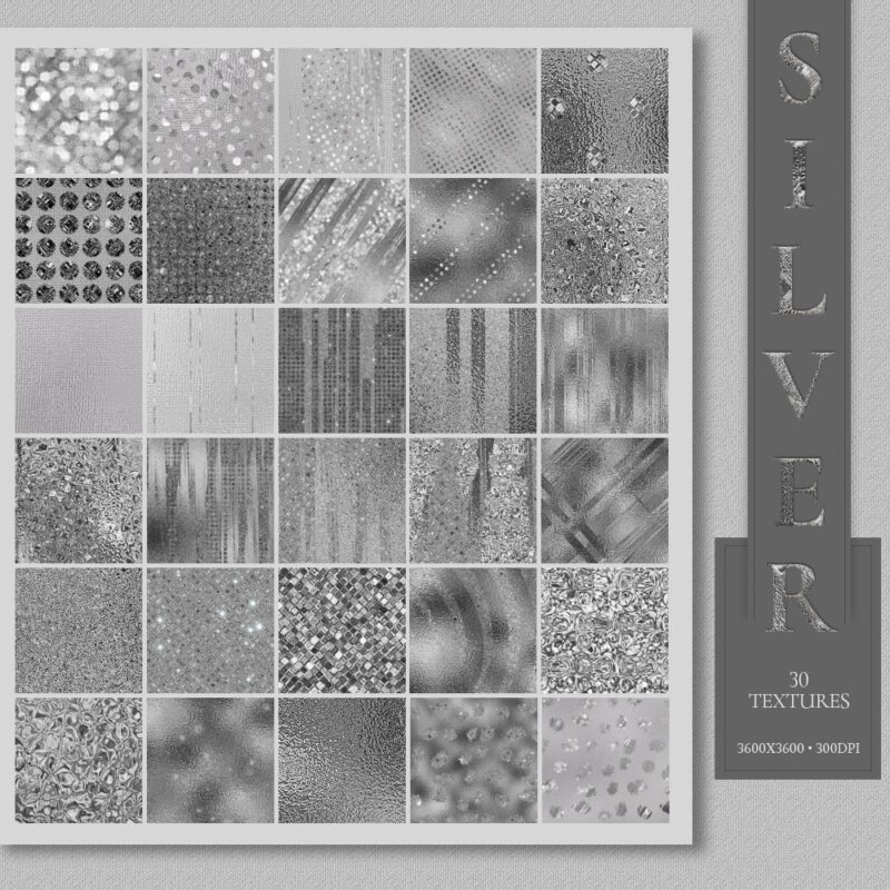 Allure glitter and metallic textures - silver