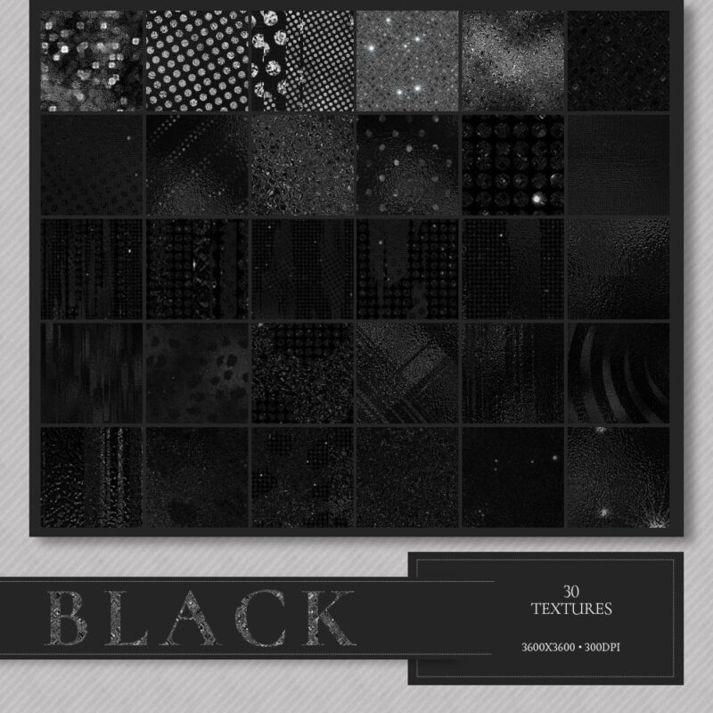Allure glitter and metallic textures - black