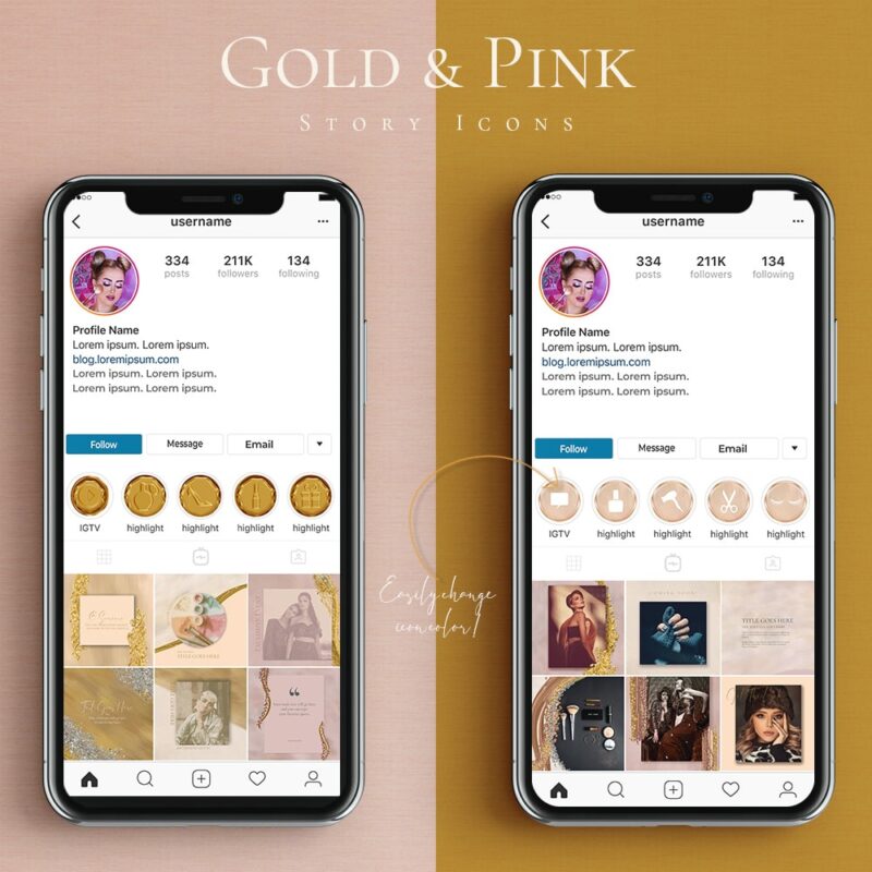 Lux Gold glitter Instagram Templates 9