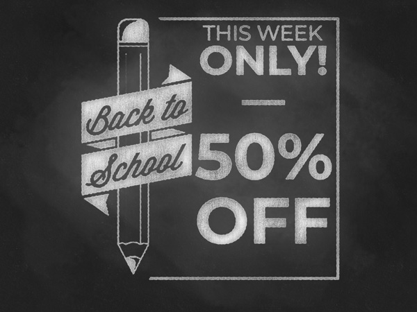 Chalk effect photoshop tutorial - example 1 back to school