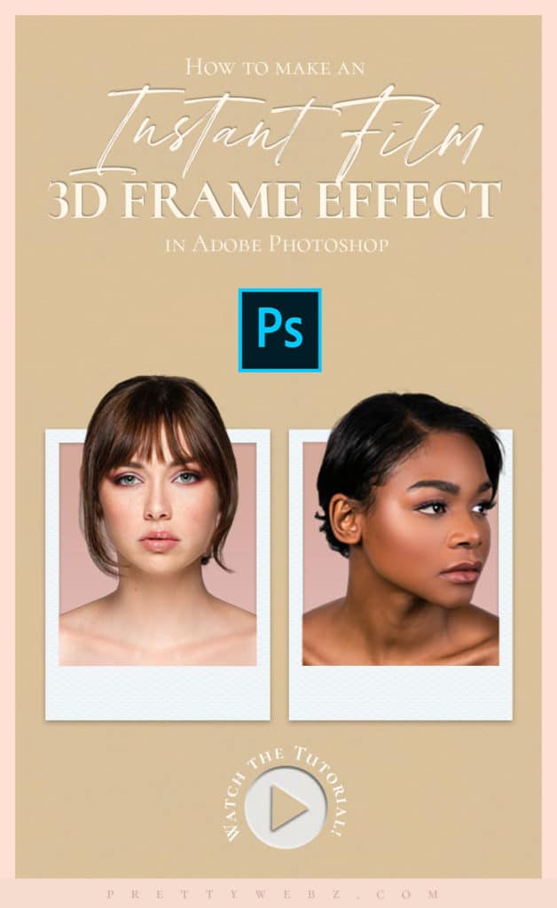 Instant Film 3D frame effect with Photoshop layer masks 