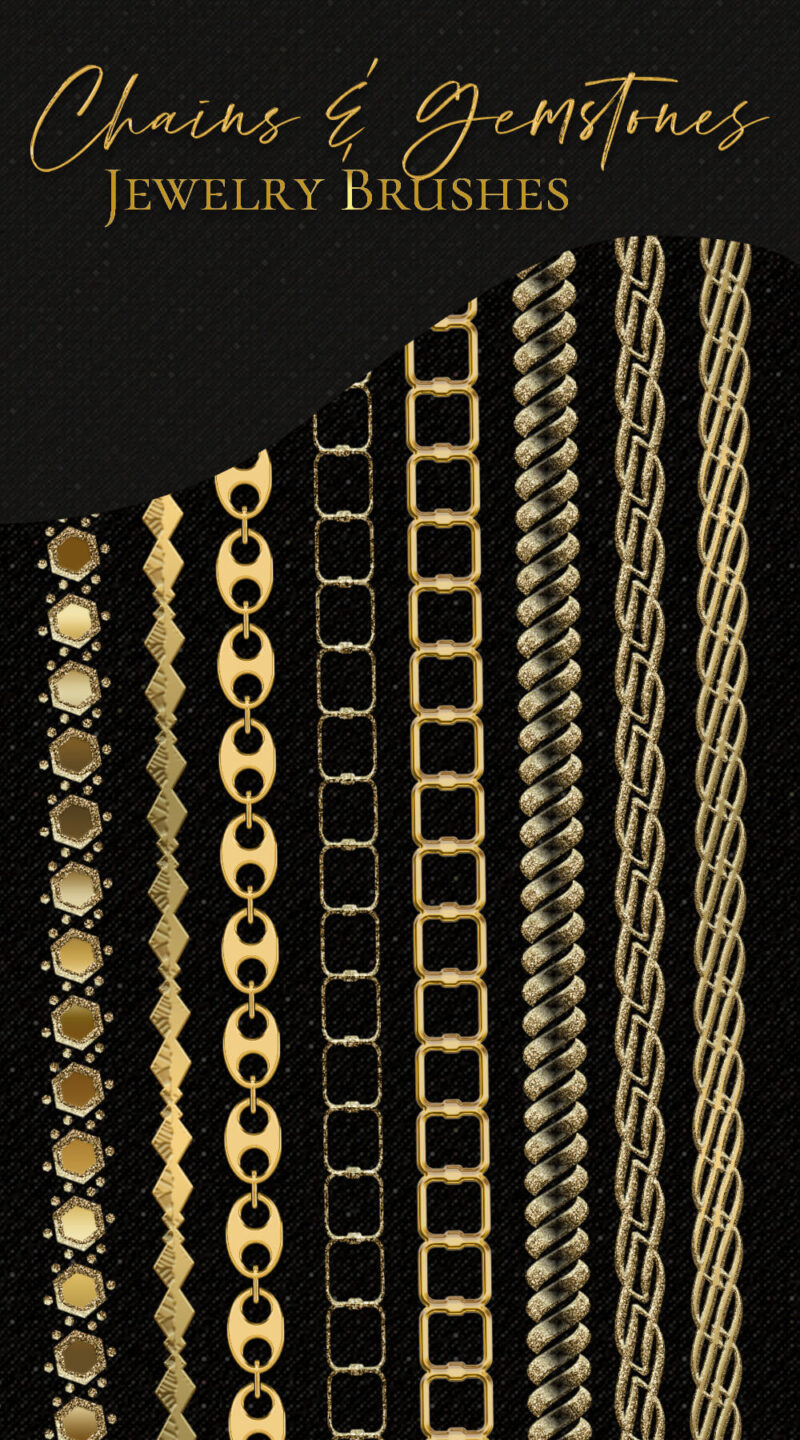 Gold chain brush examples
