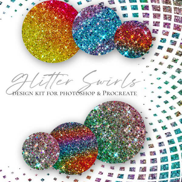 Glitter Swirl Texture kit for Photoshop and Procreate