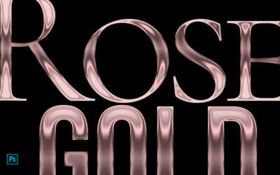 gold gradient text effect showing rose gold lettering